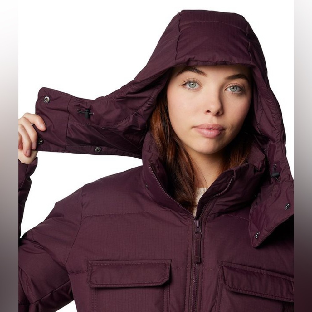 Columbia Women's Dark Red Hooded Puffer Jacket - Picture 9 of 11